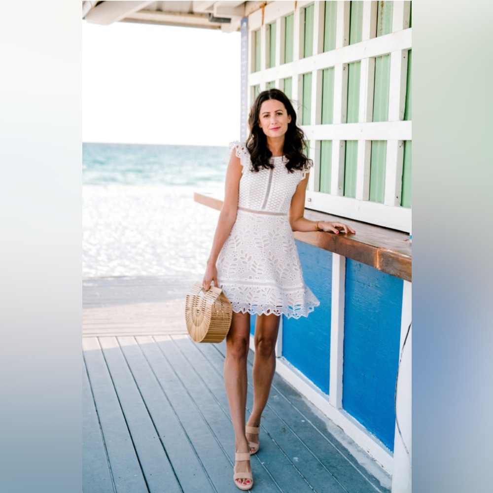 BB Dakota Revolve White Eyelet Dress